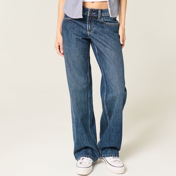 Hollister Blue Low Rise Baggy Jeans Size 26 Short